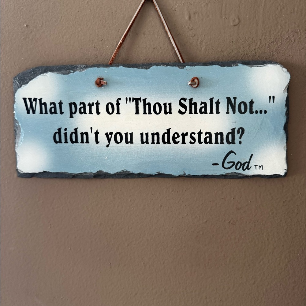 Vintage Plain Jane Slate Roof Tile With A saying from God